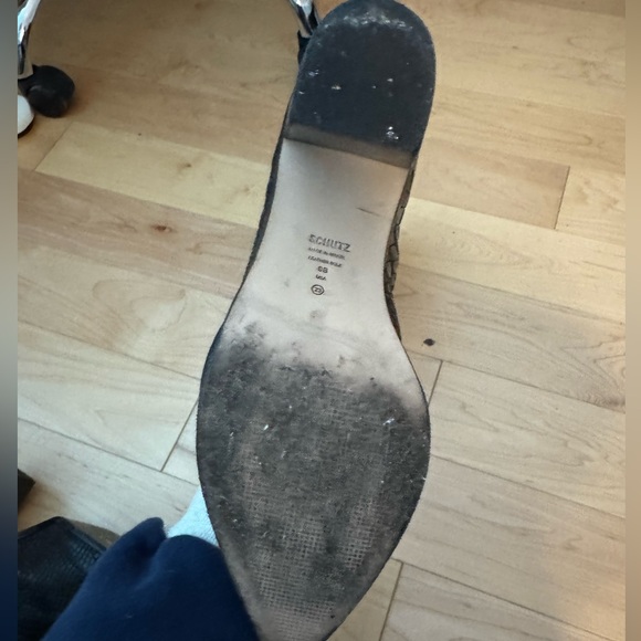 Sold SCHUTZ Black Croc-Embossed Maryana Heeled Boots - Picture 8 of 9